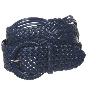Black Leather Braided Belt